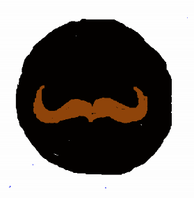 This black circle with a handlebar moustache represents everything hipsters like.  Feel free to use it on your website, if you sell kombucha or e-cigarettes.